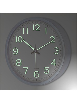 Bomii Duvar Saati, Beyaz Zemin Beyaz Kasa Fosforlu 22 cm Sessiz Çalışan