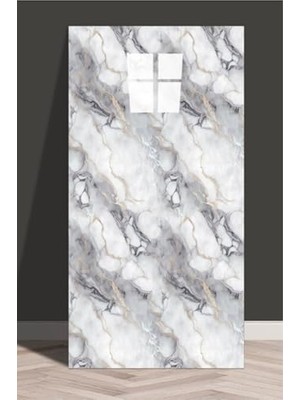 Bomii 10 Adet 60X30 Kendinden Yapışkanlı Pvc Duvar Paneli, Gri, 30 x 61, MR1801