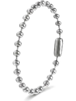 Zaa Top Çelik Zincir Bileklik 6mm Beyaz