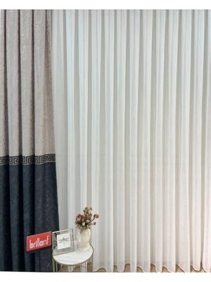 Marmara Avm Naturel Keten Düz Dikim Pilesiz Hazır Tül Perde- Krem (Ithal Kumaş Versiyon) Krem 200 x 260