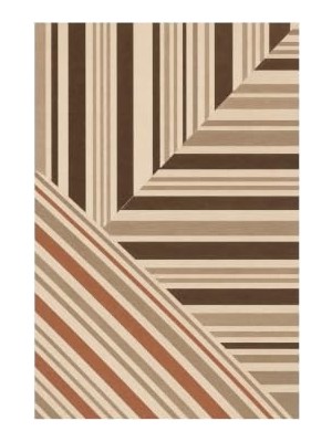 Bomii Çizgili Blok Desenli Modern Halı, Makinede Yıkanabilir, Kaymaz Taban, Dijital Baskı Salon, Mutfak ve Yatak Odası Halısı, Bej, 120X180 cm