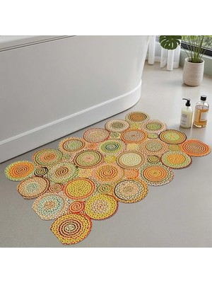 Marmara Avm 2'li Set Banyo Paspası, Yumuşak Banyo Halısı, Kaymaz Dot Tabanlı, Su Emici, Makinede Yıkanabilir - 40X60-50 x 80 cm