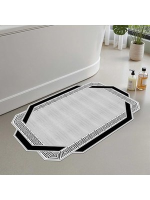 Marmara Avm 2'li Set Banyo Paspası, Yumuşak Banyo Halısı, Kaymaz Dot Tabanlı, Su Emici, Makinede Yıkanabilir - 40X60-50 x 80 cm