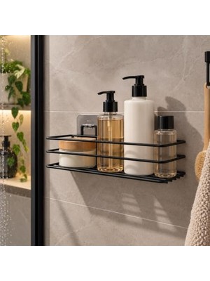 Marmara Avm Duş ve Banyo Rafı | Yapışkanlı Duvar Tipi Banyo Organizeri, Şampuan ve Kozmetik Rafı