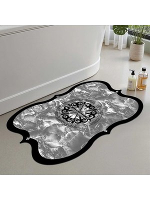 Marmara Avm 2'li Set Banyo Paspası, Yumuşak Banyo Halısı, Kaymaz Dot Tabanlı, Su Emici, Makinede Yıkanabilir - 40X60-50 x 80 cm