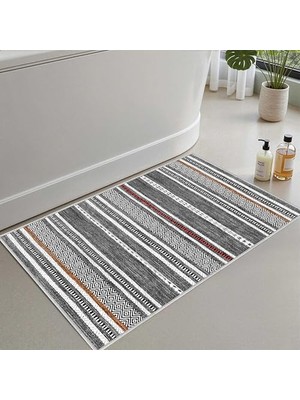 Marmara Avm 2'li Set Banyo Paspası, Yumuşak Banyo Halısı, Kaymaz Dot Tabanlı, Su Emici, Makinede Yıkanabilir - 40X60-50 x 80 cm