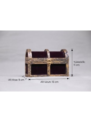 Marmara Avm Vm Tasarım - Eskitme Çerçeveli & Dokulu Anı ve Takı Sandığı (15X9X11 Cm) | Dekoratif Hediye Kutusu