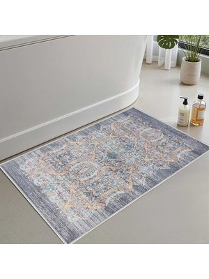 Marmara Avm 2'li Set Banyo Paspası, Yumuşak Banyo Halısı, Kaymaz Dot Tabanlı, Su Emici, Makinede Yıkanabilir - 40X60-50 x 80 cm