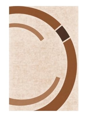 Marmara Avm Yörünge Daire Desenli Modern Halı, Makinede Yıkanabilir, Kaymaz Taban, Dijital Baskı Salon, Mutfak ve Yatak Odası Halısı, Bakır, 120X180 cm