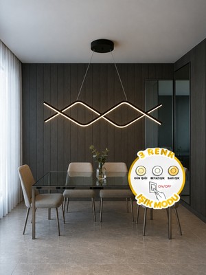 Markatech Cameron Mimari Tasarım Modern Sarkıt 3 Renk Ledli Avize - 80 cm