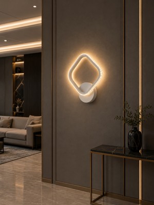 Markatech Lizbon Beyaz Cristalya Serisi 3 Renk LED Aplik