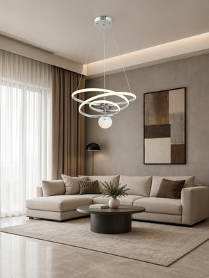 Markatech Viyana Krom Kaplama 3 Renk LED Sarkıt Avize