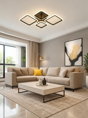 Markatech MS73005-2+2 Siyah 4'lü 3 Renk LED Plafonyer Avize
