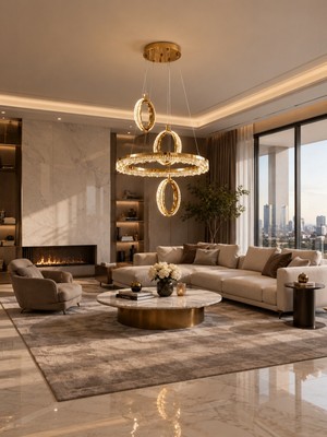 Markatech Arena Gold Modern Sarkıt Kumandalı Dimmerli 3 Renk Ledli Avize - Çap 40 cm