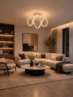 Markatech Mona Beyaz Cristalya Serisi Modern Plafonyer 3 Renk Ledli Avize