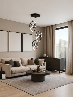 Markatech Trend Siyah Kasa 3'lü Beyaz LED Sarkıt Avize