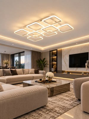 Markatech MS73005-6+2 Beyaz 8'li 3 Renk LED Plafonyer Avize