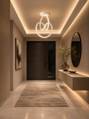 Markatech Elin Beyaz Cristalya Serisi Modern Plafonyer 3 Renk Ledli Avize