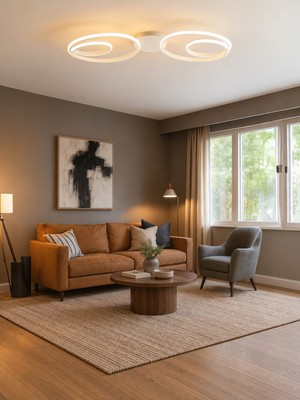 Markatech Lucca Beyaz Modern 2'li Plafonyer Beyaz Ledli Avize