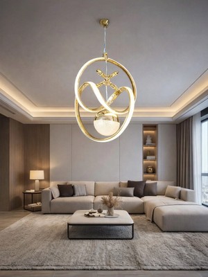 Markatech Bianca Gold Kaplamalı Modern Sarkıt 3 Renk Ledli Avize