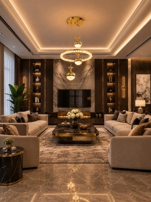 Markatech London Gold Modern Sarkıt Kumandalı Dimmerli 3 Renk Ledli Avize - Çap 40 cm