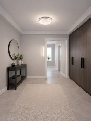 Markatech Bonita Cristalya Serisi Yuvarlak Plafonyer 3 Renk Ledli Avize - Çap 26 cm