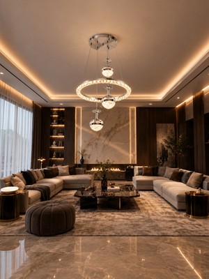 Markatech London Krom Modern Sarkıt Kumandalı Dimmerli 3 Renk Ledli Avize - Çap 40 cm