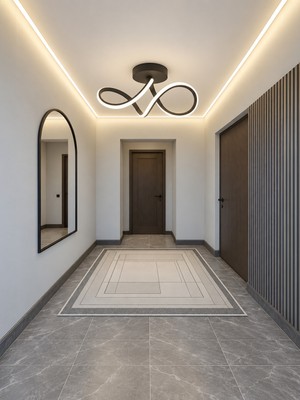 Markatech Casabella Siyah Modern Plafonyer Beyaz Ledli Avize