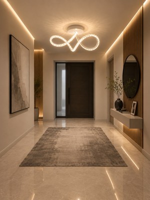 Markatech Mina Beyaz Cristalya Serisi Modern Plafonyer 3 Renk Ledli Avize