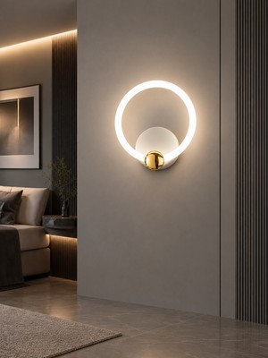 Markatech Pino Beyaz Gold Yuvarlak 3 Renk LED Aplik