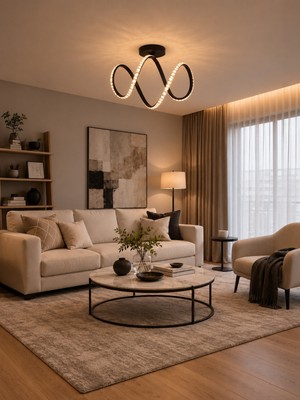 Markatech Mona Siyah Cristalya Serisi Modern Plafonyer 3 Renk Ledli Avize