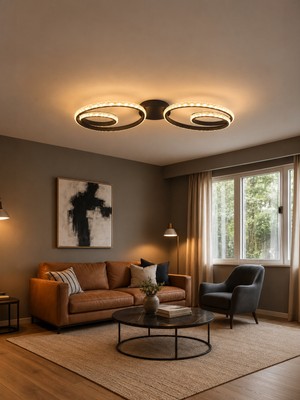 Markatech Simon Cristalya Siyah 2'li 3 Renk LED Plafonyer Avize