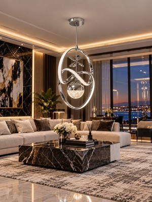 Markatech Laura Krom Kaplamalı Modern Sarkıt 3 Renk Ledli Avize