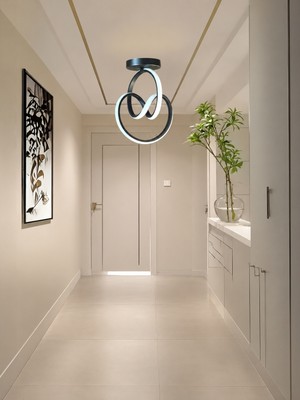 Markatech Trend Siyah Kasa Beyaz LED Plafonyer Avize