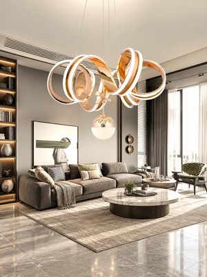 Markatech Golden Gold Modern Sarkıt 3 Renk Ledli Salon Avizesi