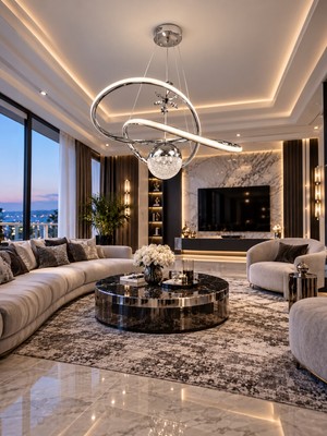 Markatech Adore Krom Kaplamalı Modern Sarkıt 3 Renk Ledli Avize