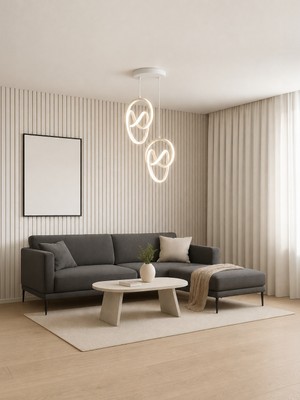 Markatech Trend Beyaz Kasa 2'li Beyaz LED Sarkıt Avize