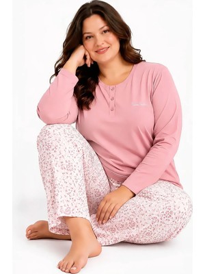 Pierre Cardin Büyük Beden Uzun Kollu Modal Pamuk Kadın Pijama Takımı
