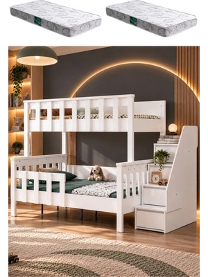 Setay Ranza, MDF Profil Deluxe Ayrılabilir Ranza + 2 Adet Comfort Yatak