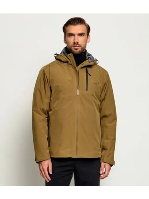 Boss Erkek Regular Fit Çıkarılabilir Iç Bomber Ceket Detaylı Logo Etiketli Kahverengi Mont 50565203-219