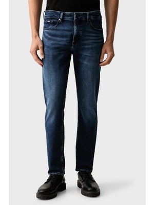 Boss Erkek Slim Fit Esnek Pamuklu Normal Bel Düz Paçalı Lacivert Jeans 50568807-417