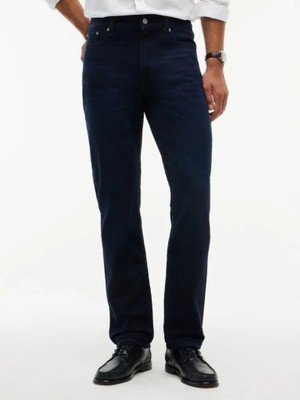 Tommy Hilfiger Erkek Slim Fit Düz Paça Esnek Denim Önü Soluk Yıkamalı Beş Cepli Denim Jeans MW0MW44924-1BM