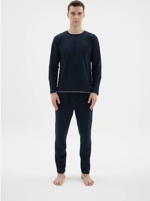 Kly Erkek Yakasız Uzun Kollu Pijama Takımı 9222