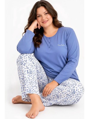 Pierre Cardin Büyük Beden Uzun Kollu Modal Pamuk Kadın Pijama Takımı