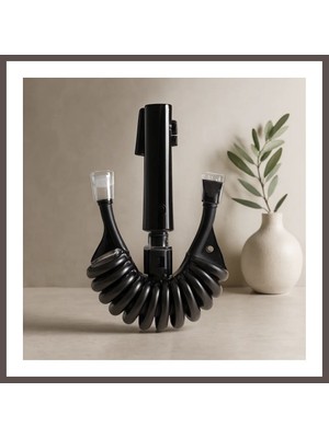 Ecotrend Taharetmatik El Duşu Seti Siyah - Vakumlu Hortum ve Mafsal ECO123