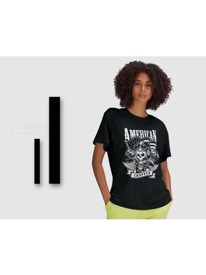 Bk Gift Motorsiklet Tasarımlı Kadın Siyah T-Shirt -6, Arkadaşa Hediye, Doğum Günü Hediyesi, Sevgili Hediyesi x Large