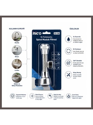 Ecotrend Musluk Ucu Filtresi 2 Fonksiyonlu 360° Dönebilen (16-19MM) ECO123