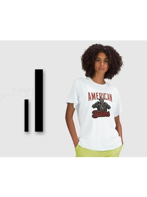 Bk Gift Motorsiklet Tasarımlı Kadın Beyaz T-Shirt -8, Arkadaşa Hediye, Doğum Günü Hediyesi, Sevgili Hediyesi Xxx Large