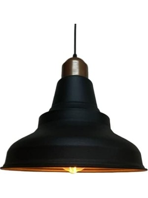 Tr Rsylight Retro Metal Sarkıt Avize Rustik Tekli Sarkıt Siyah Bakır Duylu Cafe Mutfak Aydınlatma Siyah RYS000150