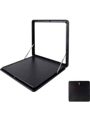Tr Bu Katlanabilir Rv Masası - Kamp Karavanları ve Minibüsler Için Kilitlenebilir Harici Asma Yemek Seti Maksimum Yük 80 Lbs Kompakt Boyut 47X54 cm Siyah Dış Mekan Katlanır Masa